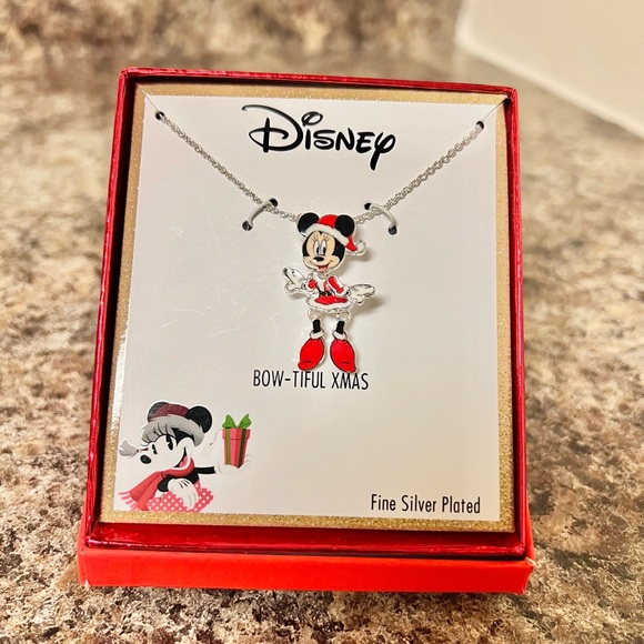 NIB Disney Holiday Minnie Mouse Bow-tiful Xmas Necklace - Picture 4 of 6